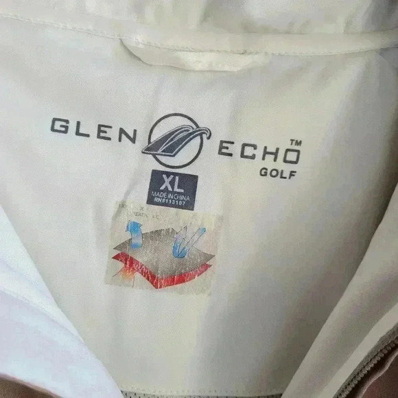 Excellent Glen Echo Golf Men's Jacket Dark Beige Color Size XL 1/4 Zip - Picture 9 of 16